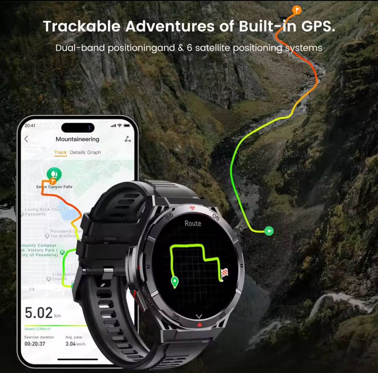 KC82 Smart Watch Men GPS Tracking Outdoor Sports