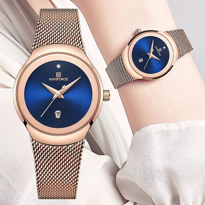 NAVIFORCE LADIES NF 5004 ROSE GOLD BLUE ROSE GOLD WHITE BLACK