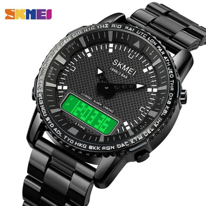 SKMEI GENTS WATCH 1898 DUAL DISPLAY LIGHT BUTTON BATTERY POWERED WATER RESISTANT