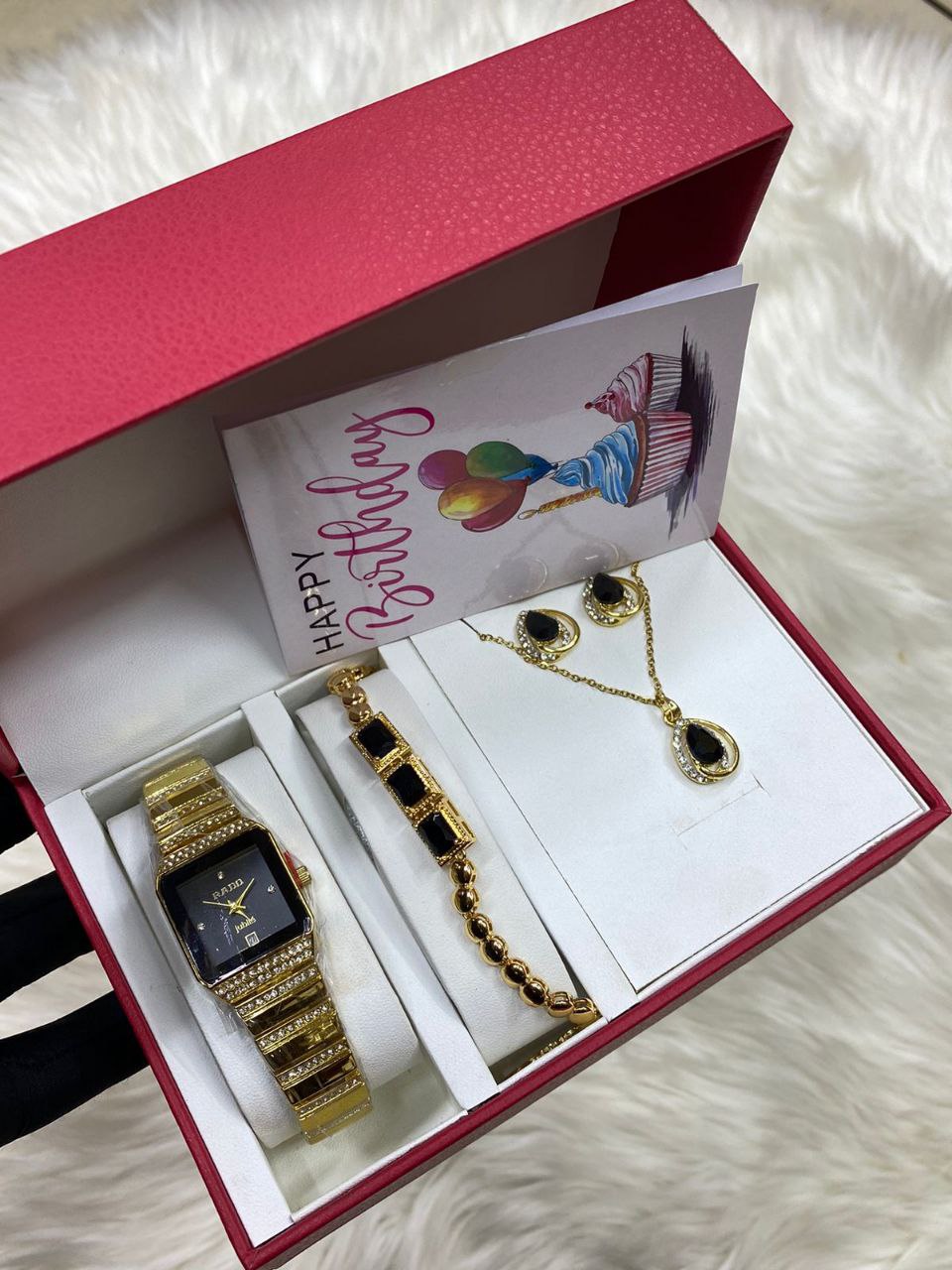 4 1 GIFT SET + CARD WATCH NECKLACE BRACELET EARRINGS