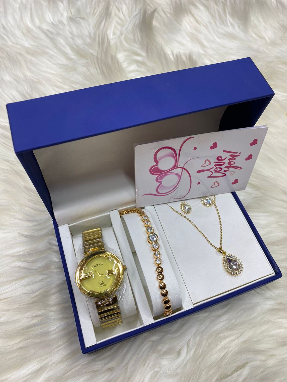 4 1 GIFT SET + CARD WATCH NECKLACE BRACELET EARRINGS