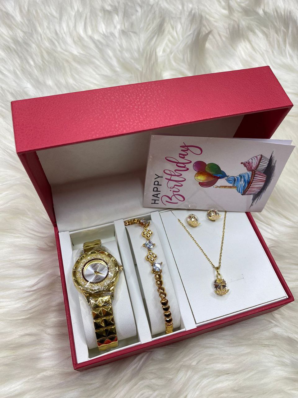 4 1 GIFT SET + CARD WATCH NECKLACE BRACELET EARRINGS