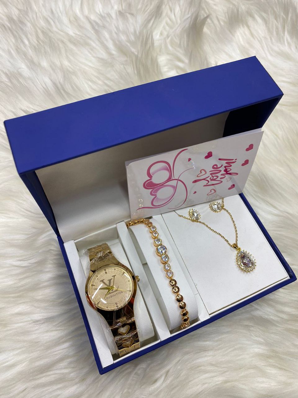 4 1 GIFT SET + CARD WATCH NECKLACE BRACELET EARRINGS