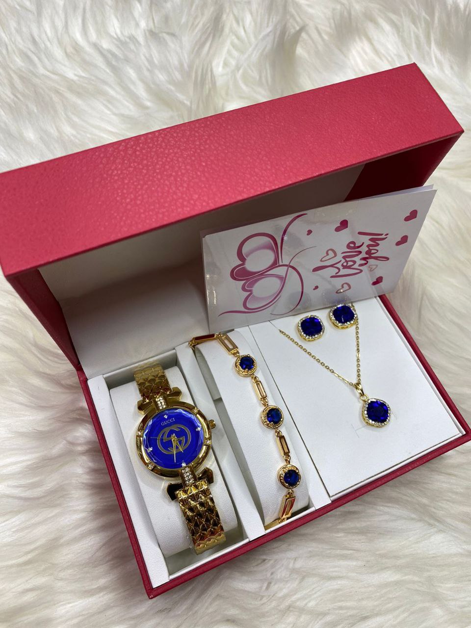 4 1 GIFT SET + CARD WATCH NECKLACE BRACELET EARRINGS
