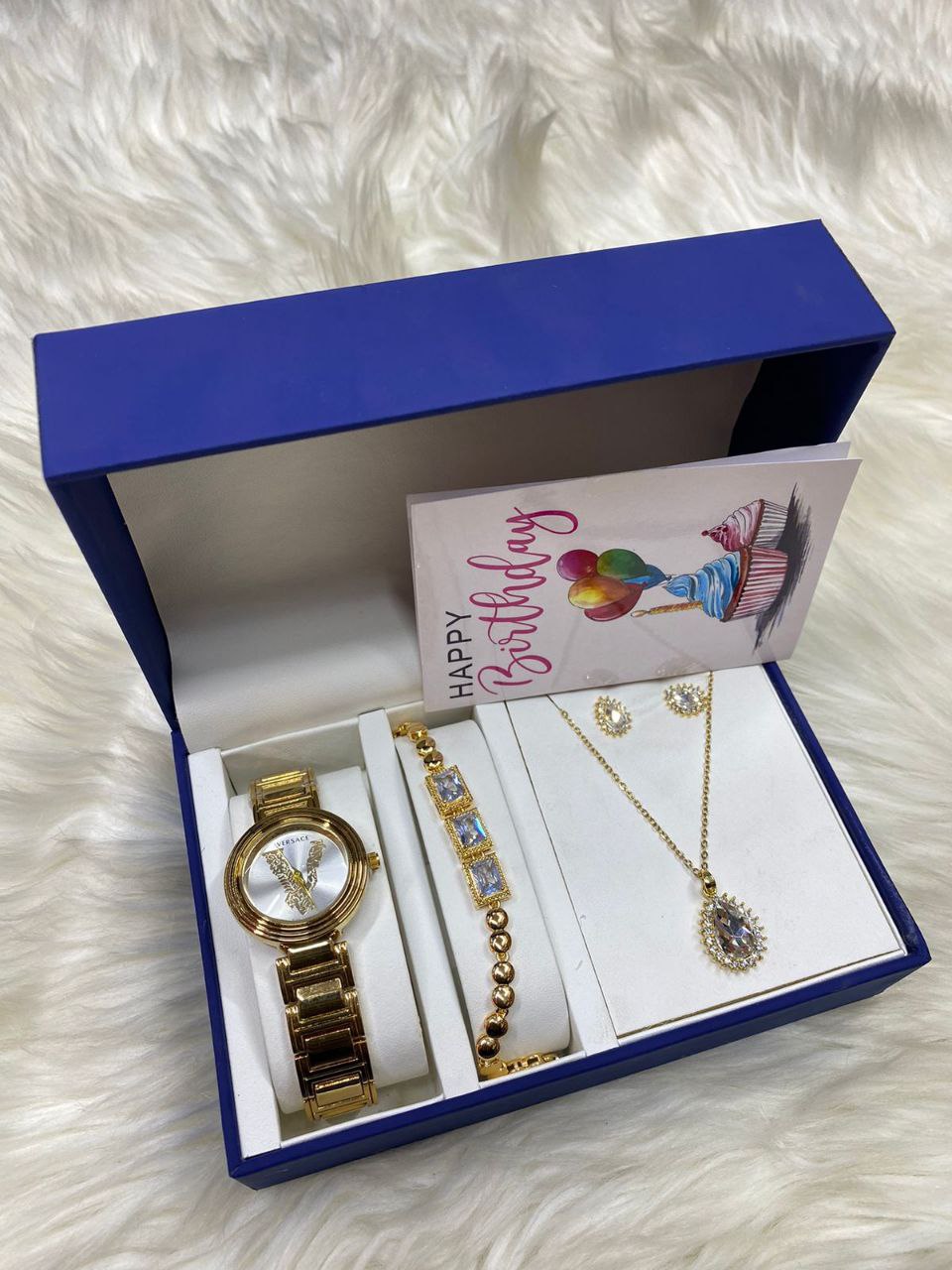 4 1 GIFT SET + CARD WATCH NECKLACE BRACELET EARRINGS
