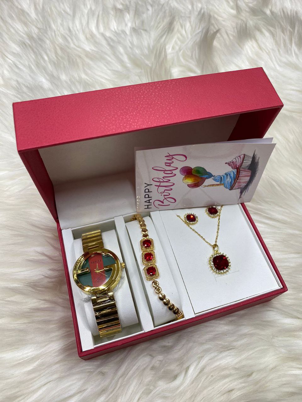 4 1 GIFT SET + CARD WATCH NECKLACE BRACELET EARRINGS
