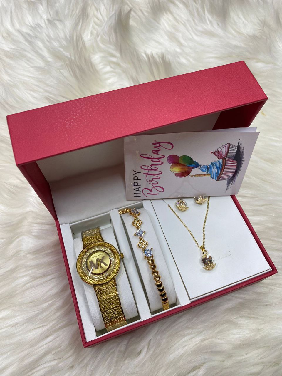 4 1 GIFT SET + CARD WATCH NECKLACE BRACELET EARRINGS