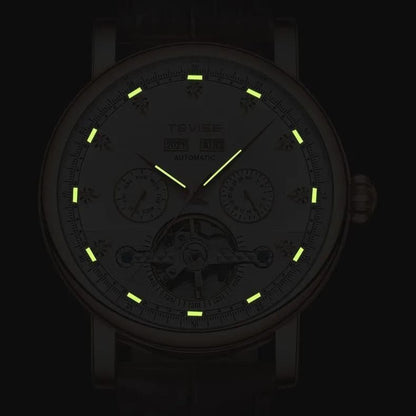TEVISE AUTOMATIC GENTS WATCH TOURBILLON MACHINE BLACK