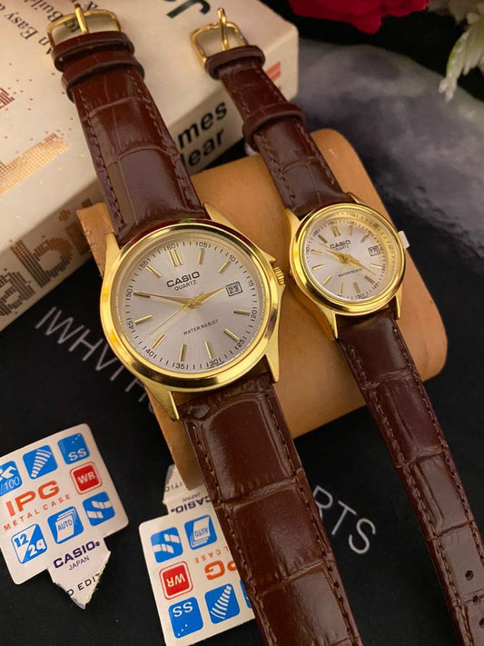 LEATHER CASIO DATE DISPLAY WATER RESISTANT BATTERY POWERED WATER RESISTANT ,3000 A PAIR