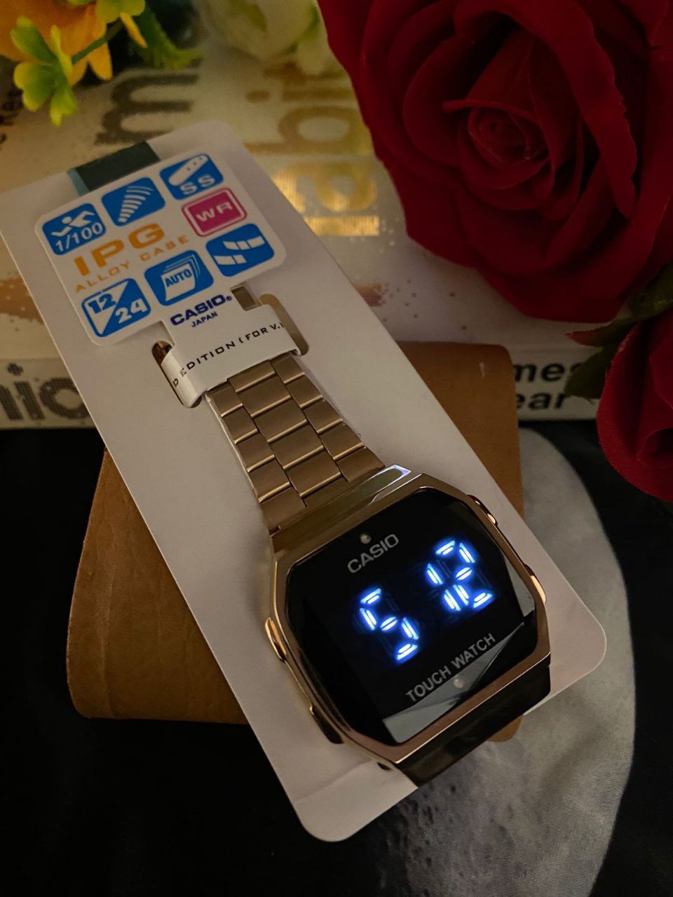 CASIO LED STAINLESS STEEL WATER RESISTANT UNISEX DATE AND MONTH DISPLAY