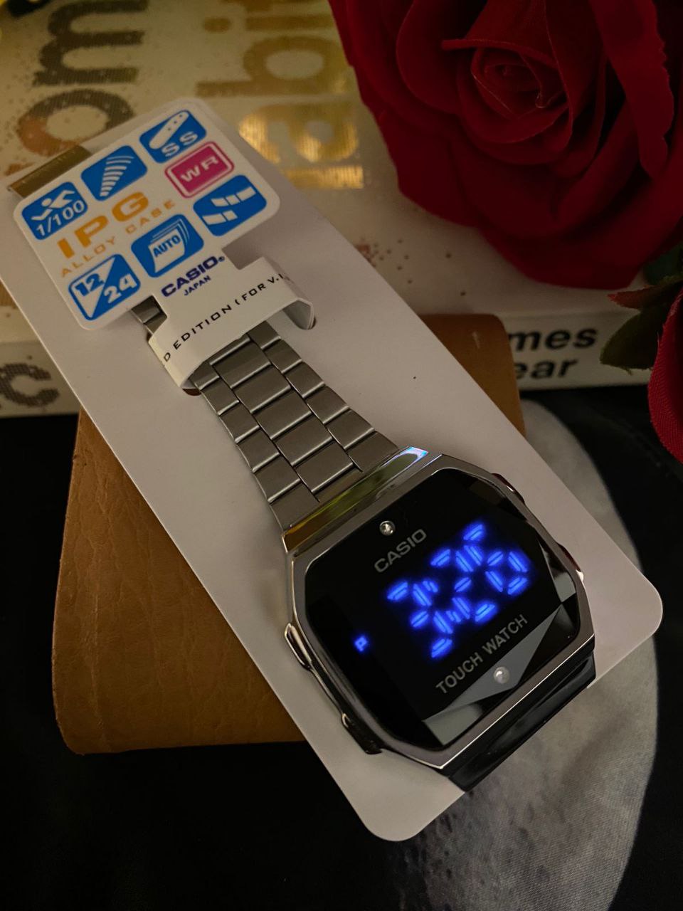 CASIO LED STAINLESS STEEL WATER RESISTANT UNISEX DATE AND MONTH DISPLAY