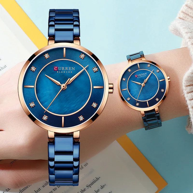 CURREN LADIES 9051L BLUE ROSE GOLD