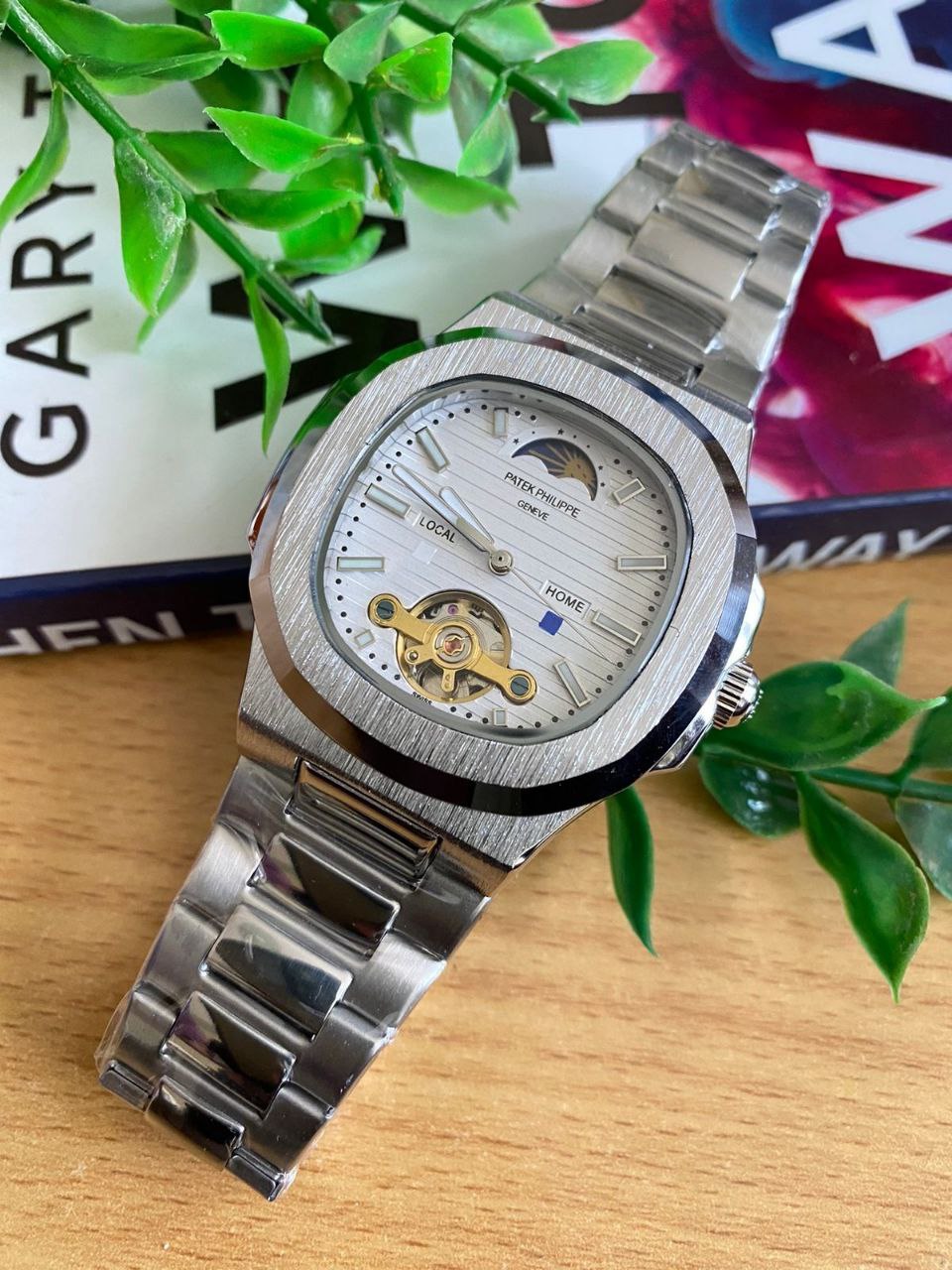 AUTOMATIC PATEK PHILIPPE TOURBILLON MACHINE STAINLESS STEEL WATER RESISTANT