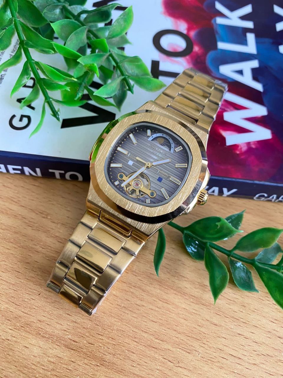 AUTOMATIC PATEK PHILIPPE TOURBILLON MACHINE STAINLESS STEEL WATER RESISTANT