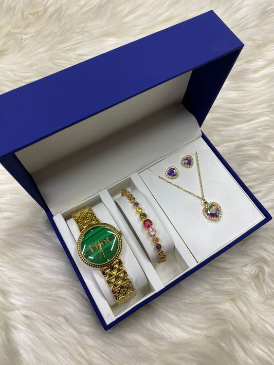 4 1 GIFT SET WATCH NECKLACE BRACELET EARRINGS