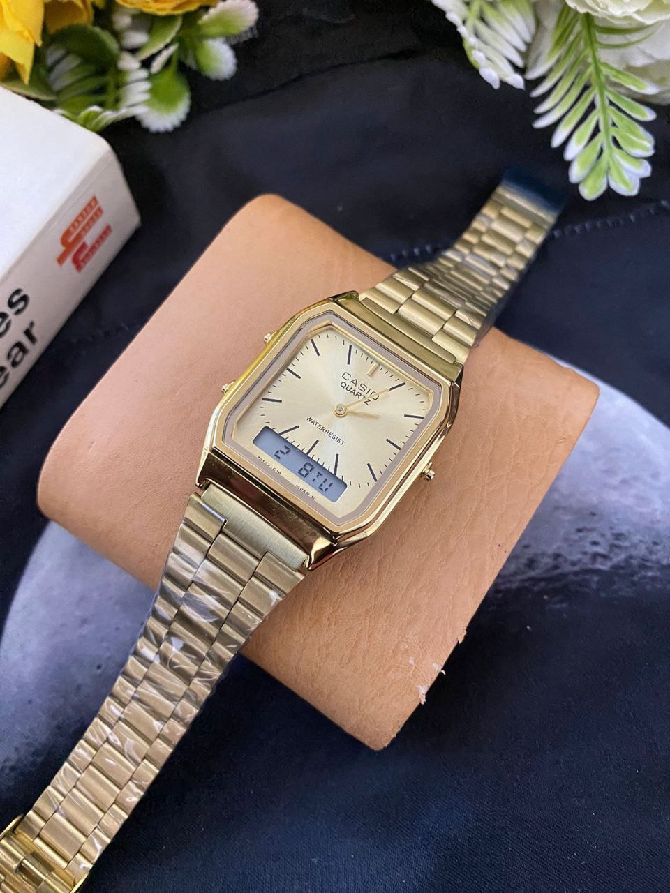 !!!! CASIO DUAL TIME UNISEX WATER RESISTANT ROSE GOLD YELLOW GOLD BLACK BLACK TWO TONE SILVER CASIO BRANDED BOX