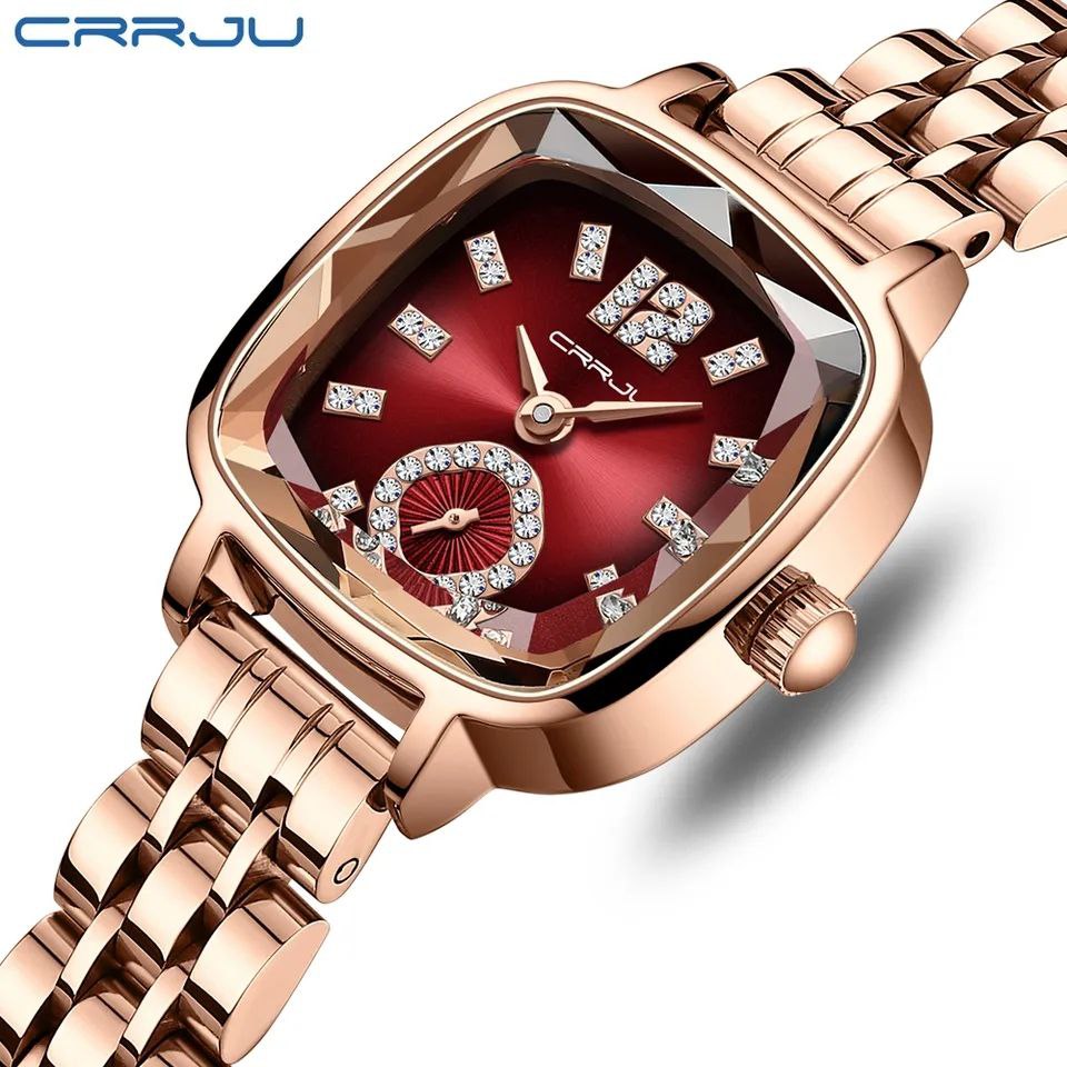 CRRJU LADIES 5014 WATER RESISTANT STAINLESS STEEL BATTERY POWERED