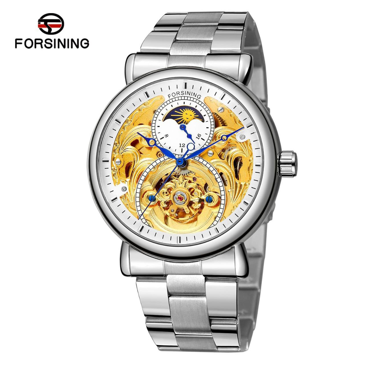 FORSINING AUTOMATIC GENTS WATCH AUTOMATIC MOVEMENT WATER RESISTANT SKELETON DESIGN