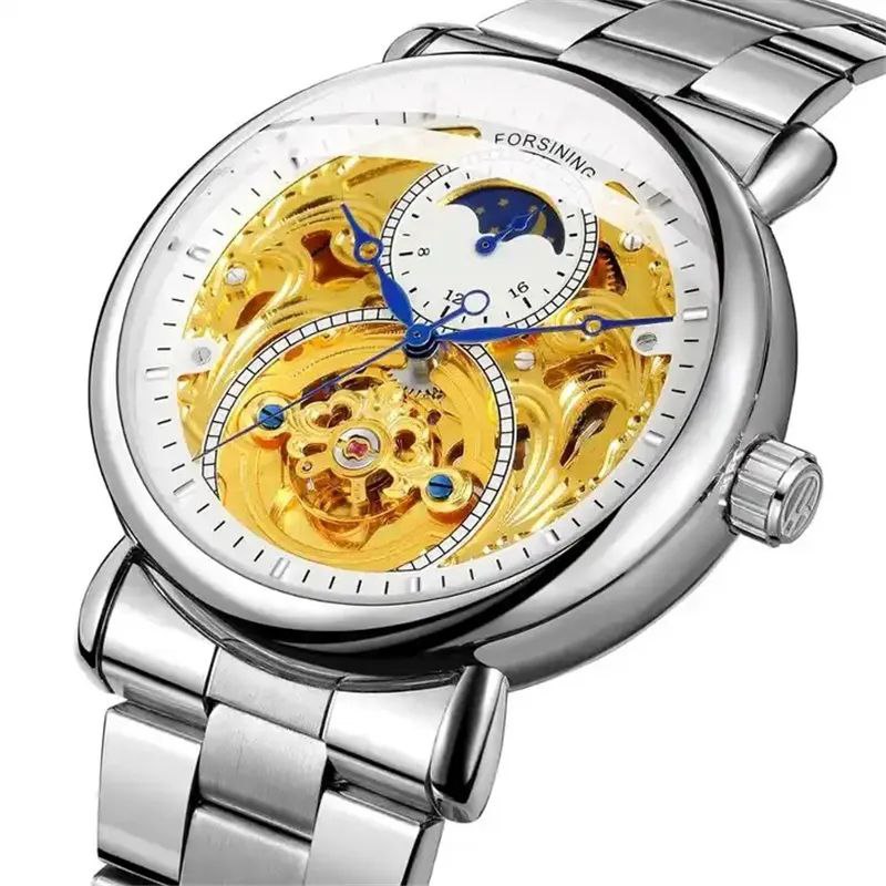 FORSINING AUTOMATIC GENTS WATCH AUTOMATIC MOVEMENT WATER RESISTANT SKELETON DESIGN