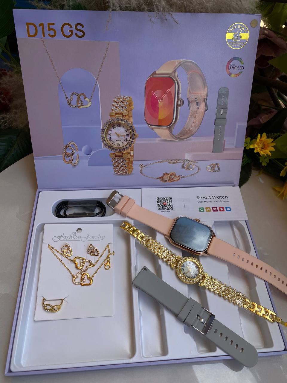 E16GS & D15 GS LADIES SMART WATCHES WITH JEWELLERY
