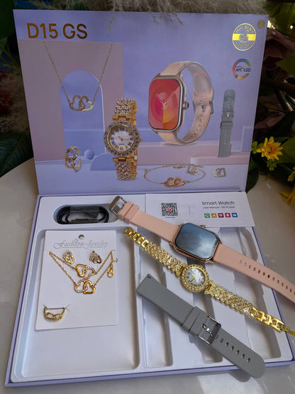 E16GS & D15 GS LADIES SMART WATCHES WITH JEWELLERY