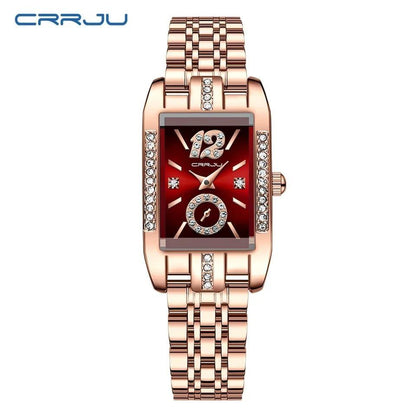 CRRJU LADIES 5017 WATER RESISTANT STAINLESS STEEL BATTERY POWERED