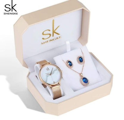 SK 3 1 GIFT SET WATCH NECKLACE EARRINGS GIFT BAG @