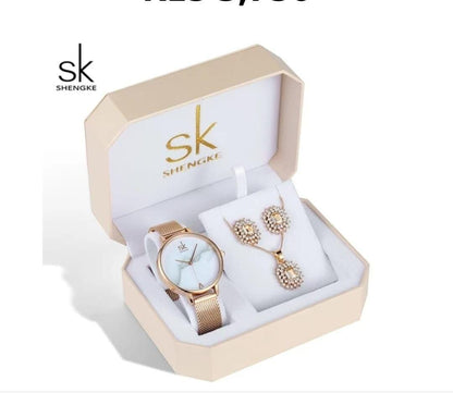 SK 3 1 GIFT SET WATCH NECKLACE EARRINGS GIFT BAG @