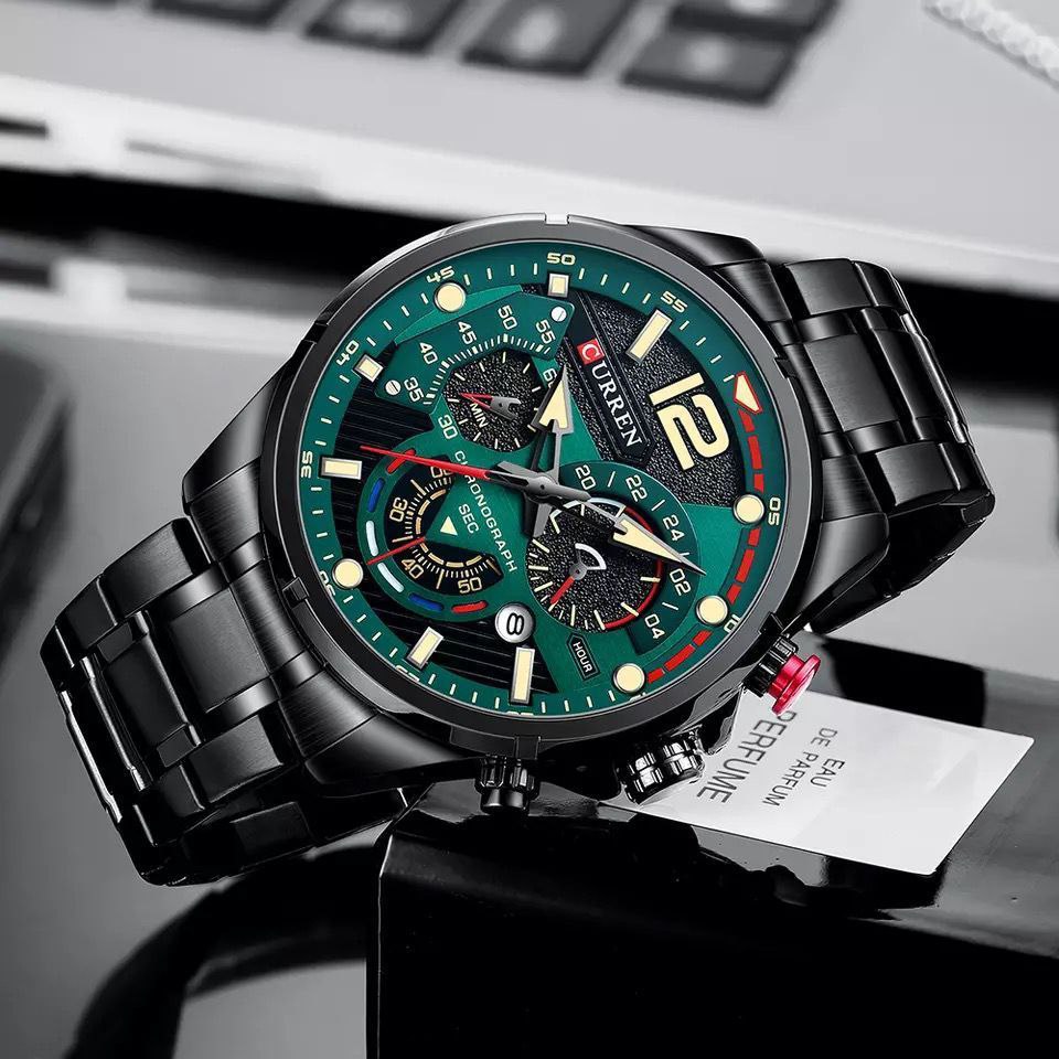 CURREN 8395 CHRONOGRAPH BLACK GREEN