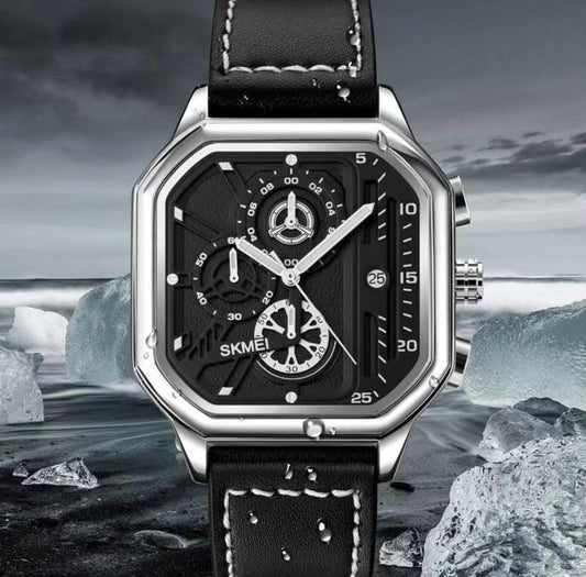 SKMEI GENTS WATCH 1963 CHRONOGRAPH MOVEMENT DATE DISPLAY BATTERY POWERED WATER RESISTANT BLACK BLACK SILVER BLACK GOLD