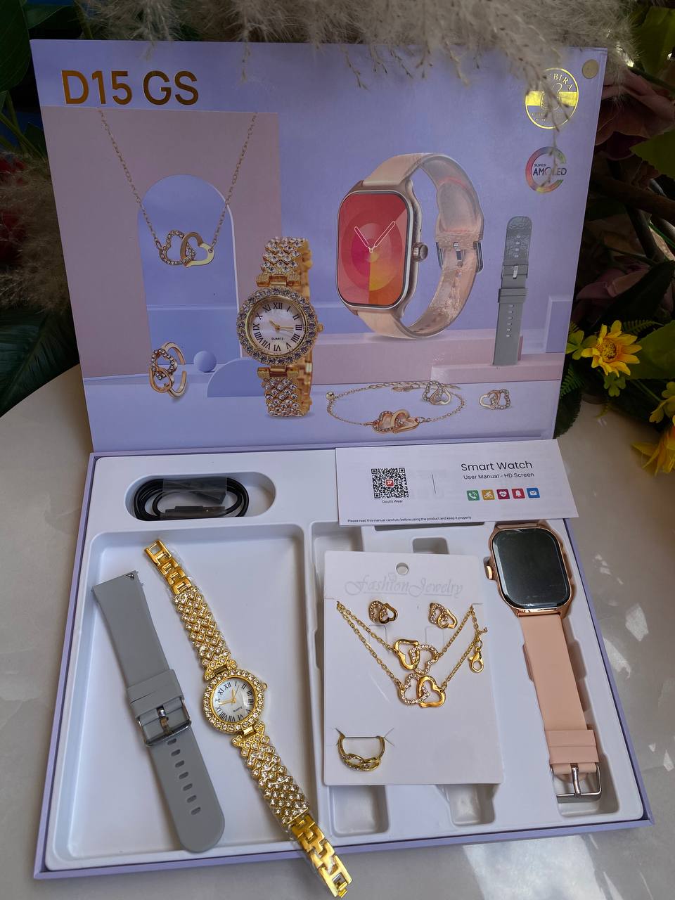 E16GS & D15 GS LADIES SMART WATCHES WITH JEWELLERY