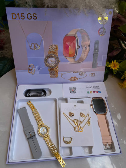 E16GS & D15 GS LADIES SMART WATCHES WITH JEWELLERY
