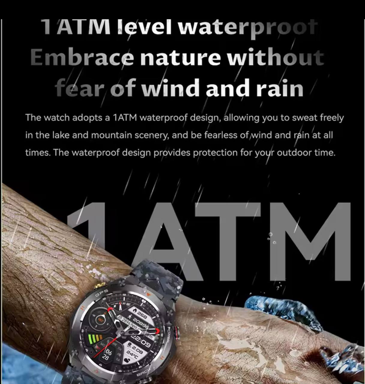 KC82 Smart Watch Men GPS Tracking Outdoor Sports