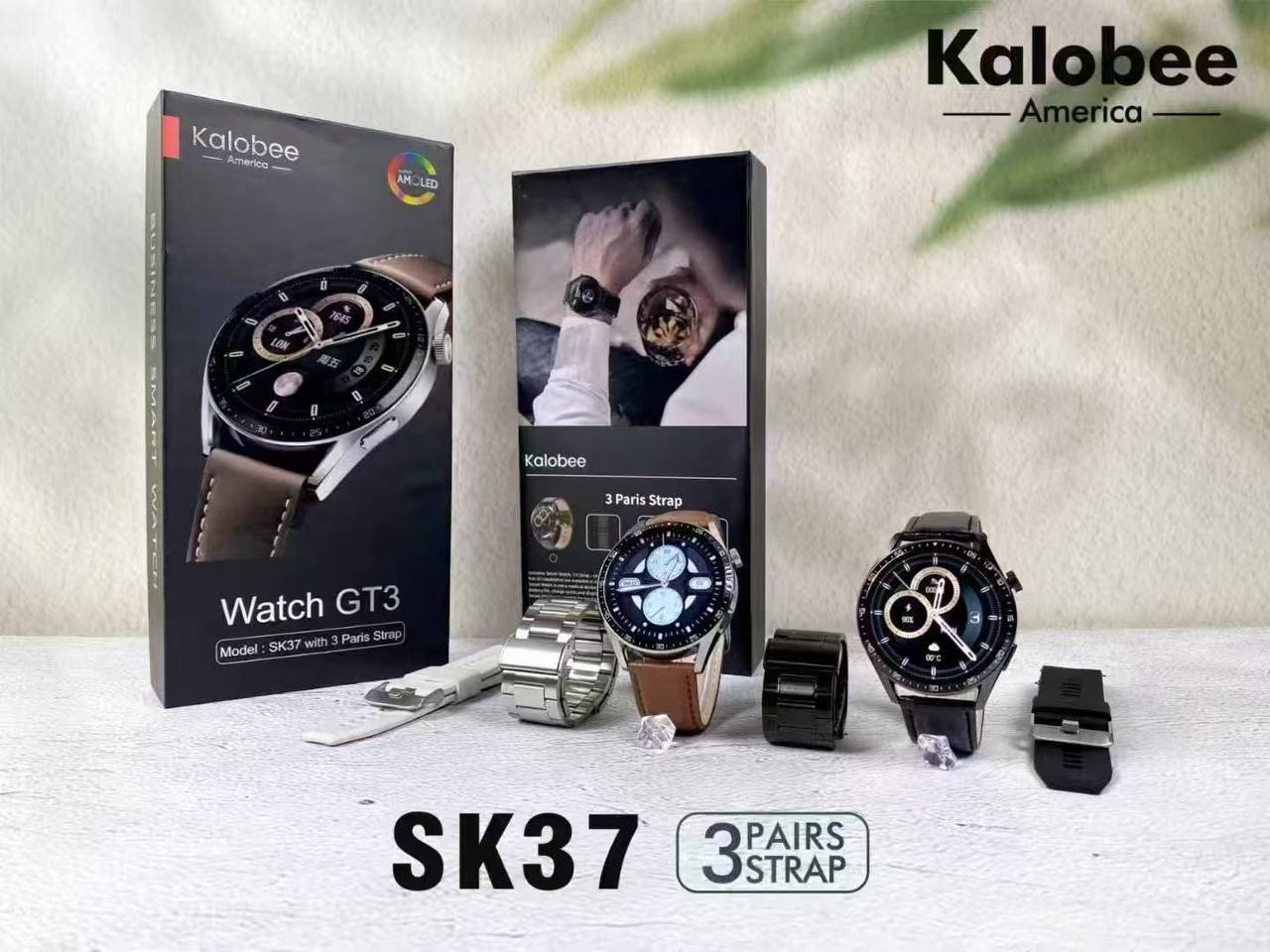 NEW SMARTWATCH KALOBEE SK37 -3pair straps