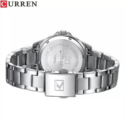 CURREN GENTS #9090 WATER RESISTANT BATTERY POWERED STAINLESS STEEL CURREN BRANDED BOX ENQUIRIES
