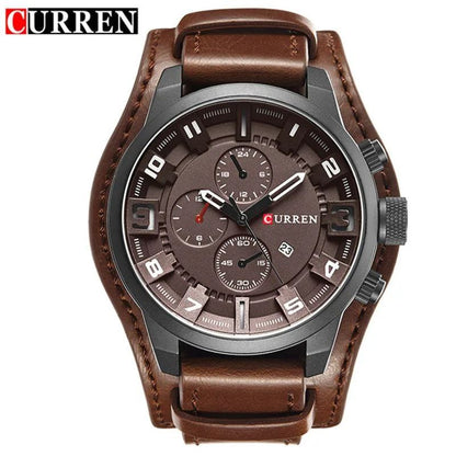 CURREN GENTS #8346 WATER RESISTANT BATTERY POWERED DATE DISPLAY CHRONOGRAPH MOVEMENT CURREN BRANDED BOX ENQUIRIES