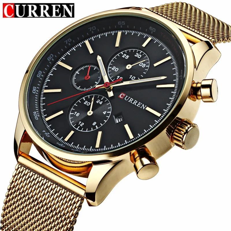 CURREN GENTS #8227 (NOT CHORONOGRAPH) WATER RESISTANT BATTERY POWERED DATE DISPLAY CURREN BRANDED BOX ENQUIRIES