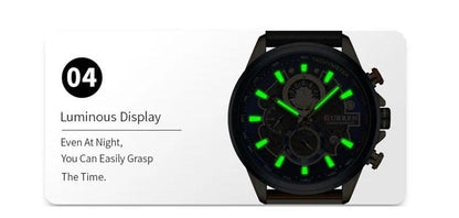 CURREN GENTS #8380 WATER RESISTANT BATTERY POWERED DATE DISPLAY CHRONOGRAPH MOVEMENT LUMINOUS CURREN BRANDED BOX ENQUIRIES