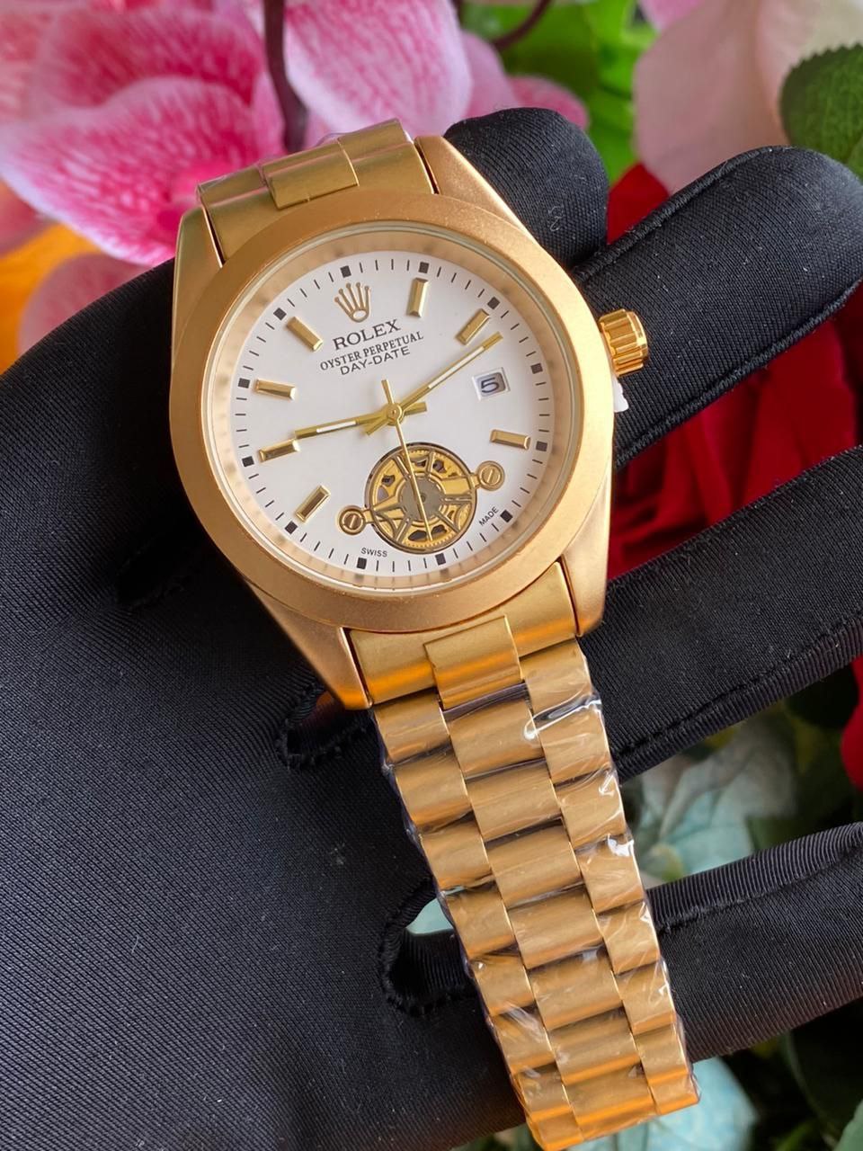 ROLEX MEN WATCH BATTERY POWERED WATER RESISTANT DATE DISPLAY STAINLESS STEEL ROLEX BRANDED BOX