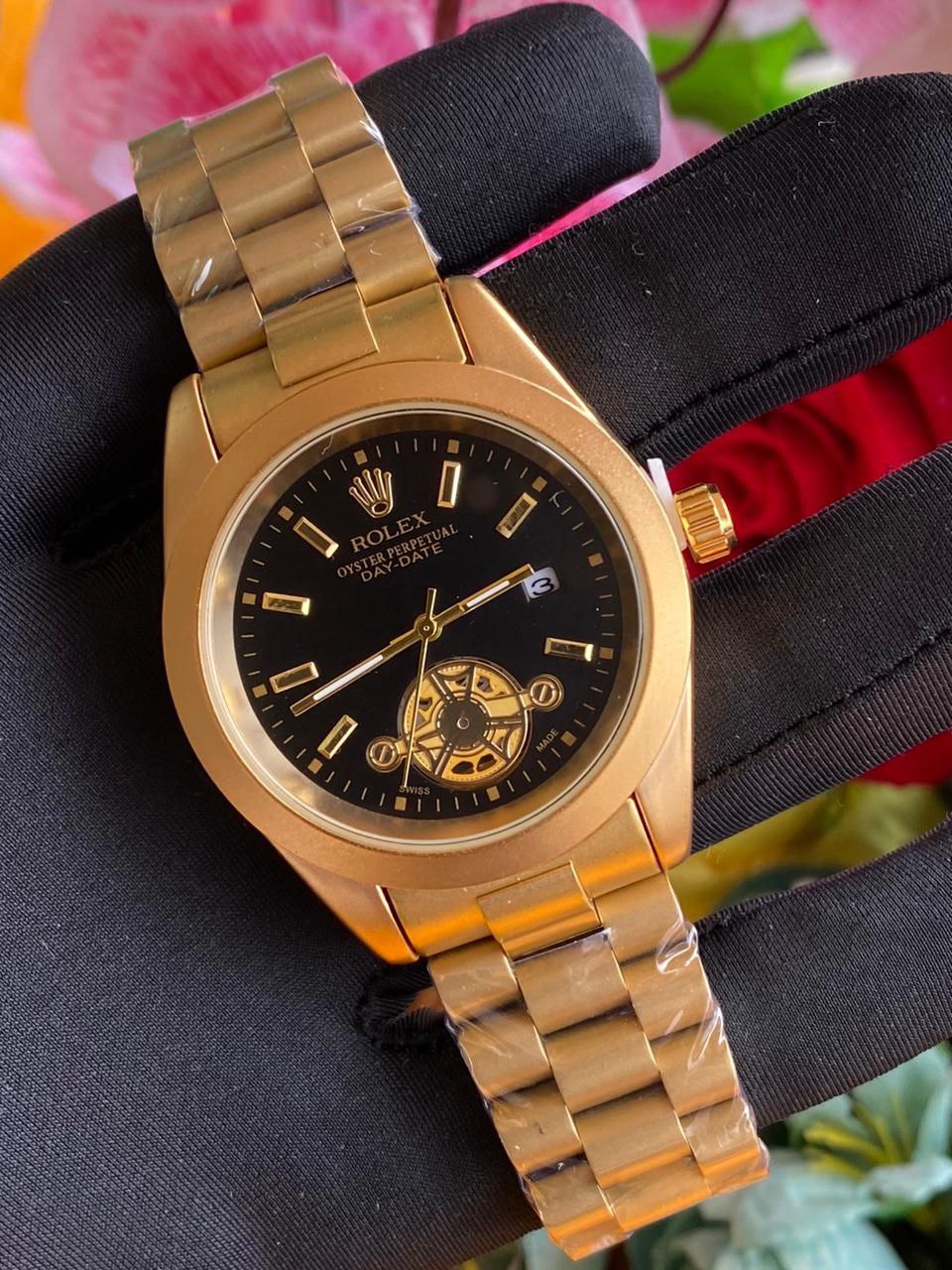 ROLEX MEN WATCH BATTERY POWERED WATER RESISTANT DATE DISPLAY STAINLESS STEEL ROLEX BRANDED BOX