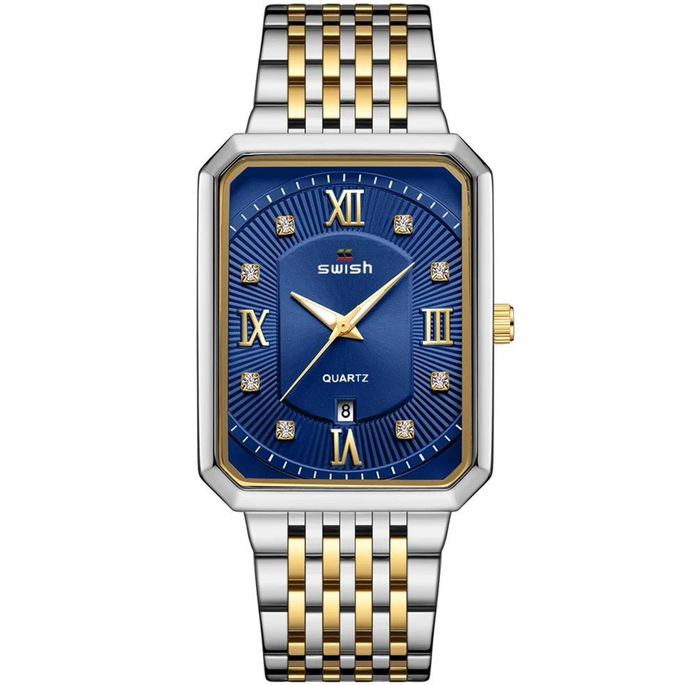 #SUPER DISCOUNT SALE SWISH STYLISH GENTS WATCH DATE DISPLAY BATTERY POWERED STAINLESS STEEL WATER RESISTANT TWO-TONE BLUE SILVER GOLD SILVER BLACK GOLD-BLACK ENQUIRIES