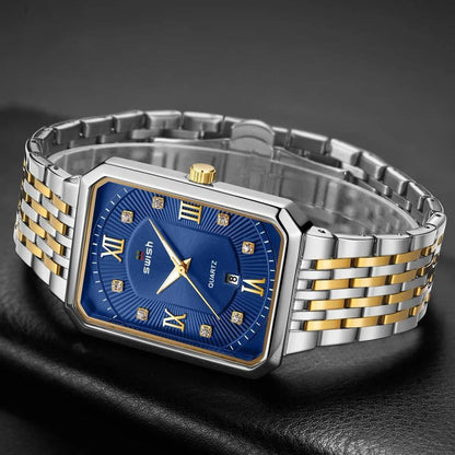 #SUPER DISCOUNT SALE SWISH STYLISH GENTS WATCH DATE DISPLAY BATTERY POWERED STAINLESS STEEL WATER RESISTANT TWO-TONE BLUE SILVER GOLD SILVER BLACK GOLD-BLACK ENQUIRIES