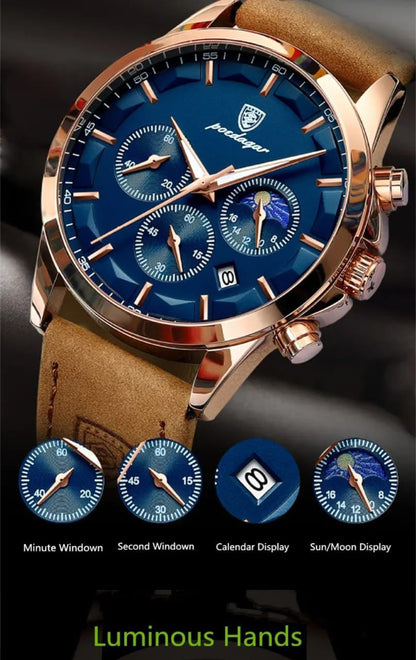 POEDAGAR MEN 928 BATTERY POWERED CHRONOGRAPH MOVEMENT STRONG LUMINOUS ENQUIRIES