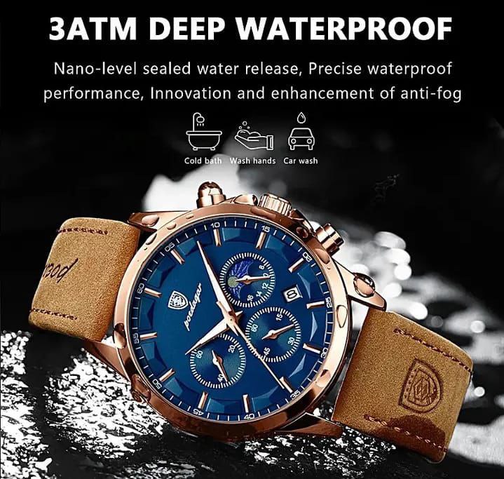 POEDAGAR MEN 928 BATTERY POWERED CHRONOGRAPH MOVEMENT STRONG LUMINOUS ENQUIRIES