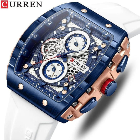 CURREN CHRONOGRAPH GENTS WATCH #8442 RUBBER STRAP CHRONOGRAPH MOVEMENT DATE DISPLAY BATTERY POWERED ENQUIRIES