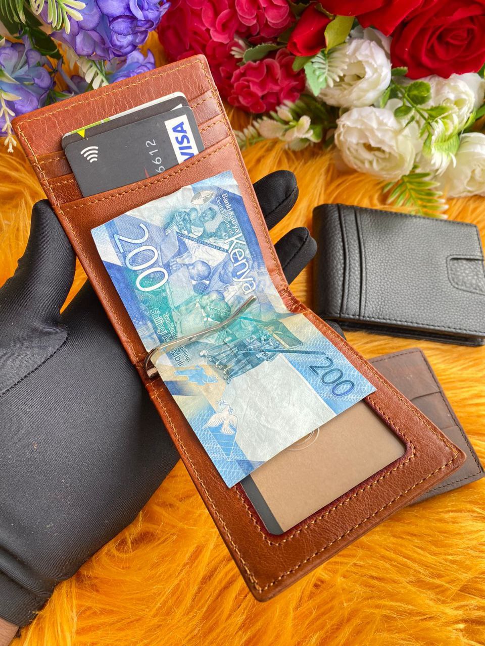 LEATHER WALLETS WITH MONEY CLIP 🤑🤑ONLY