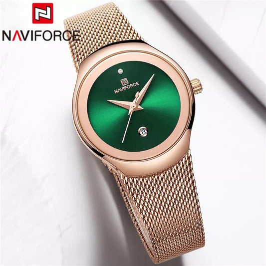 NAVIFORCE LADIES NF 5004 ADJUSTABLE STRAP ROSE GOLD BLUE ROSE GOLD GREEN BLACK