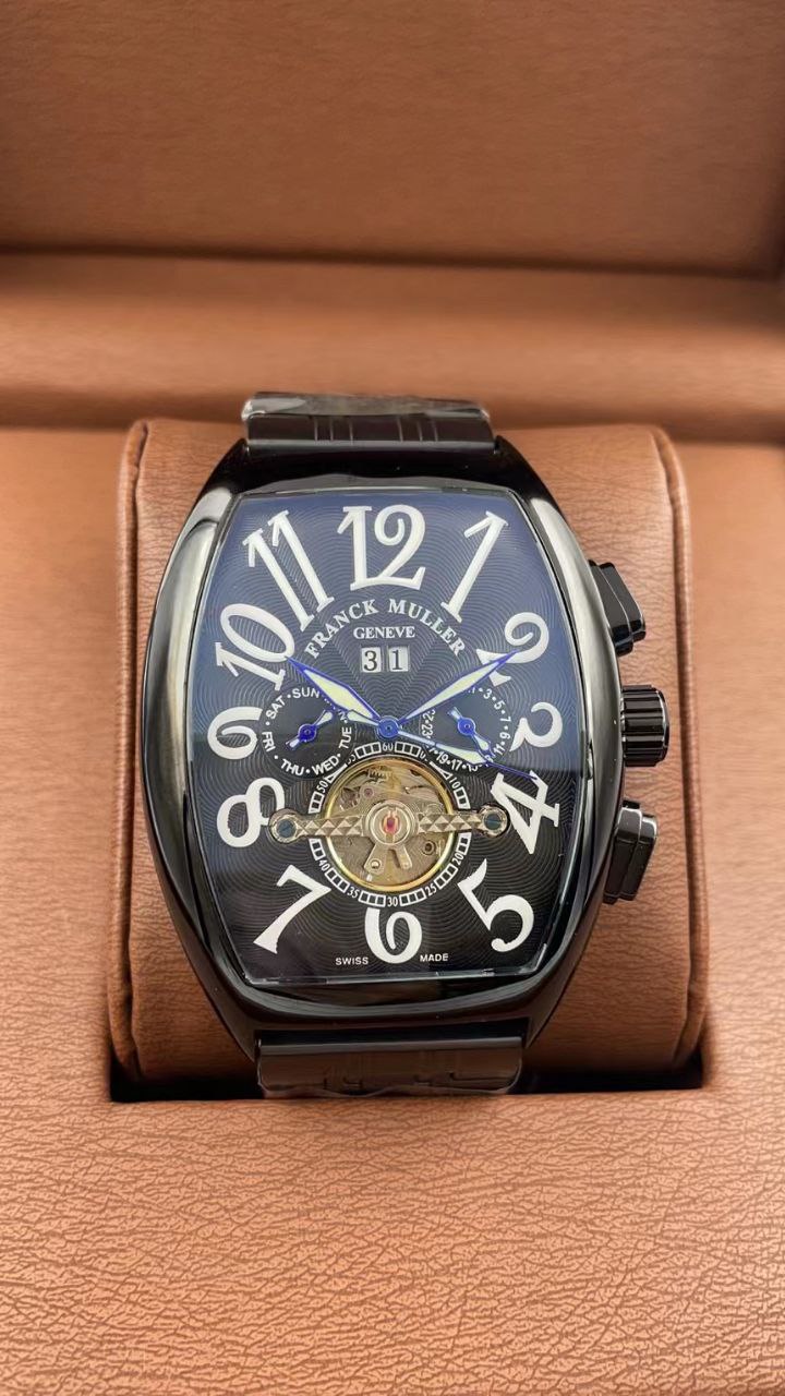 BRAND ALERT FRANK MULLER AUTOMATIC WATCH AUTOMATIC MOVEMENT DAY,DATE DISPLAY TOURBILLON MACHINE METALLIC STRAP WATER RESISTANT