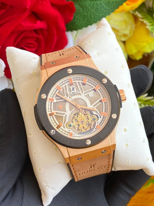 HUBLOT AUTOMATIC GENTS WATCH TOURBILLON MACHINE WATER RESISTANT HUBLOT BRANDED BOX