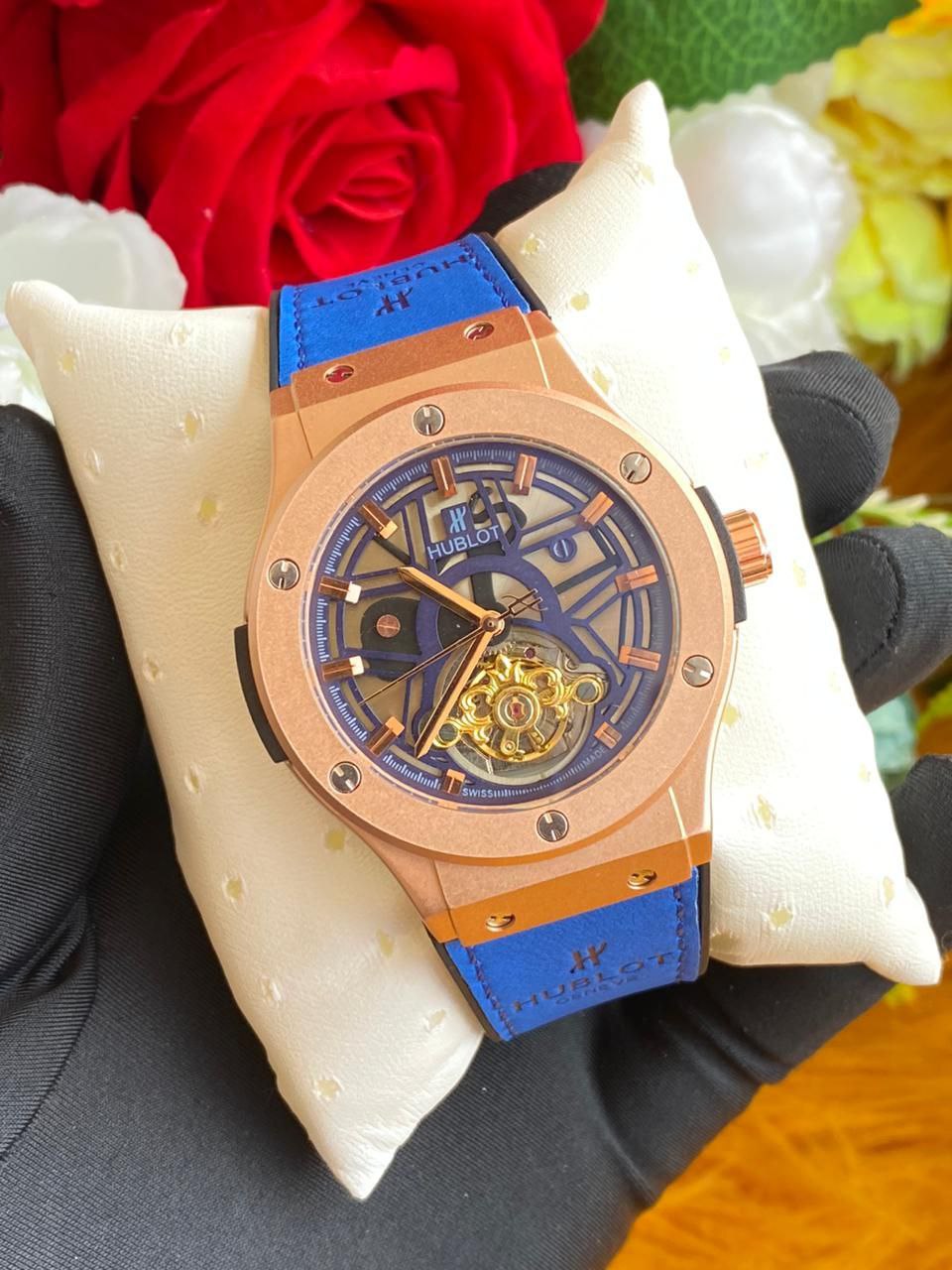 HUBLOT AUTOMATIC GENTS WATCH TOURBILLON MACHINE WATER RESISTANT HUBLOT BRANDED BOX